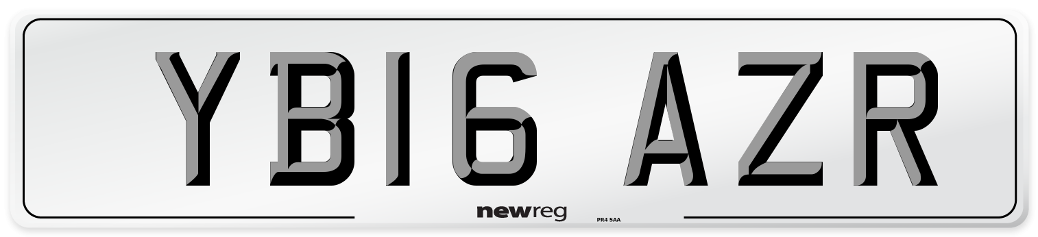 YB16 AZR Number Plate from New Reg